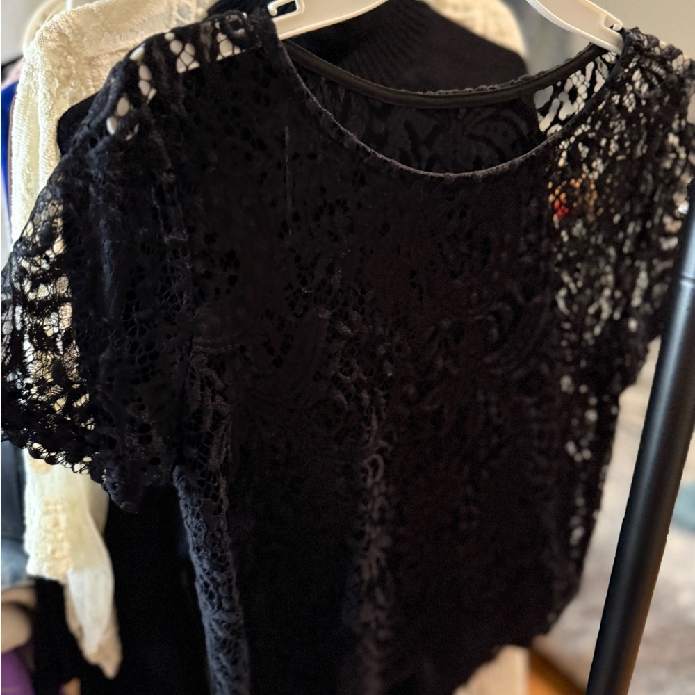 Elegant Black Lace Top